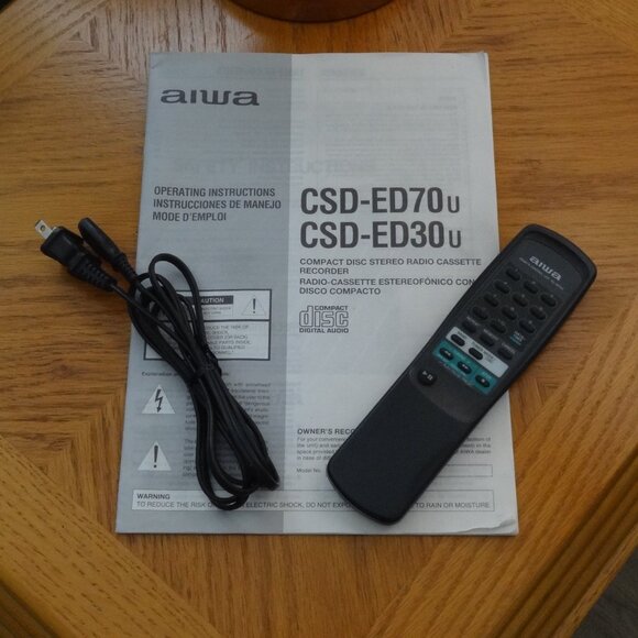 AIWA ~ CSD-ED70 ~ Stereo Sound System ~ CD Player ~ AM / FM ~ Cassette Recorder - Picture 5 of 5